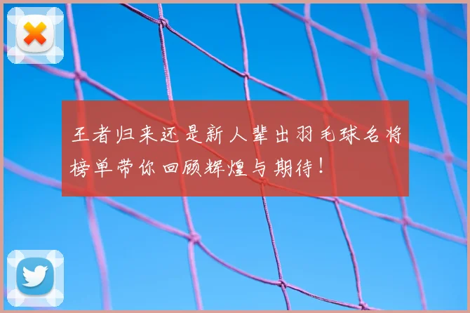 王者归来还是新人辈出羽毛球名将榜单带你回顾辉煌与期待!